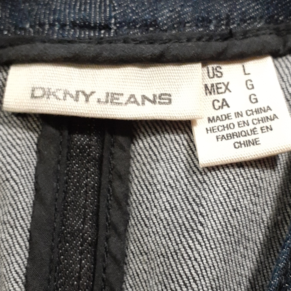 DKNY Jeans Denim Jacket Size L Navy Black Women's - Picture 5 of 5